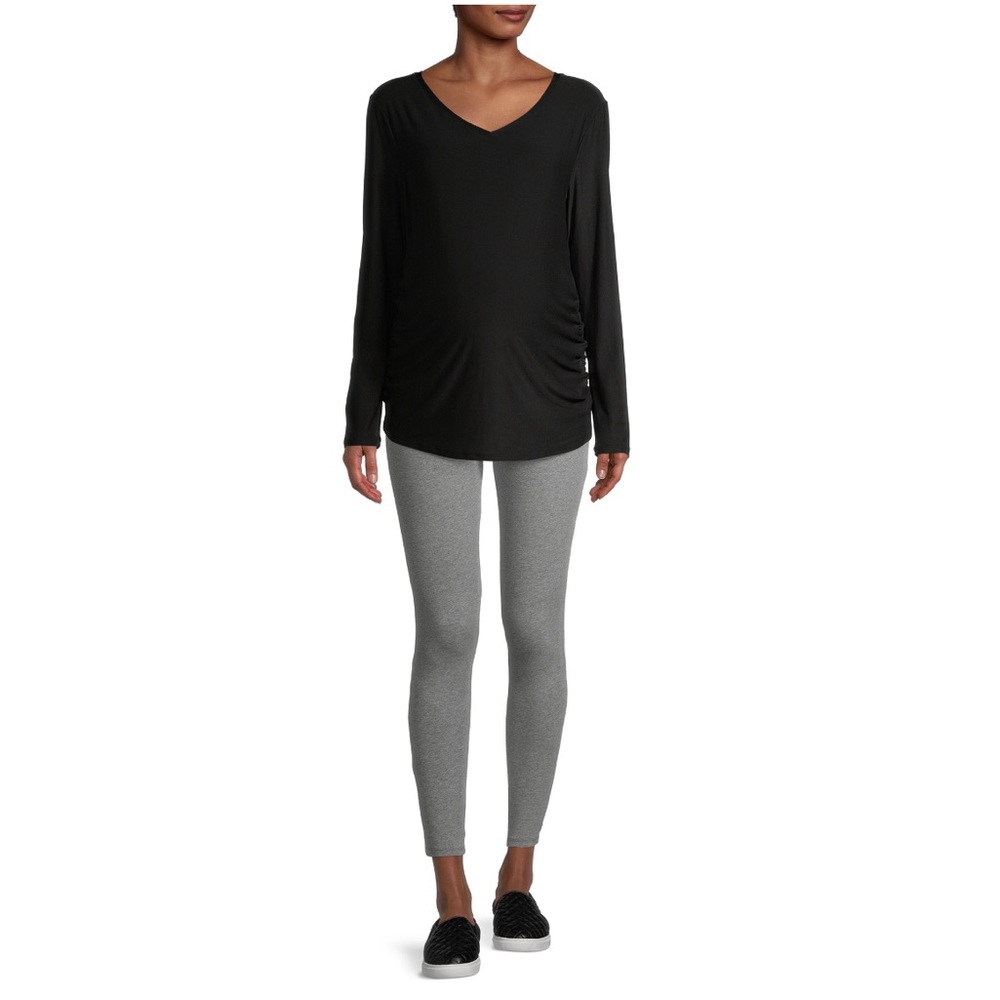 Maternity V-Neck T-shirt with Long Sleeves - Picture 5 of 6
